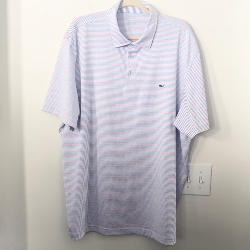 Vineyard Vines Striped Golf Polo Shirt XXL